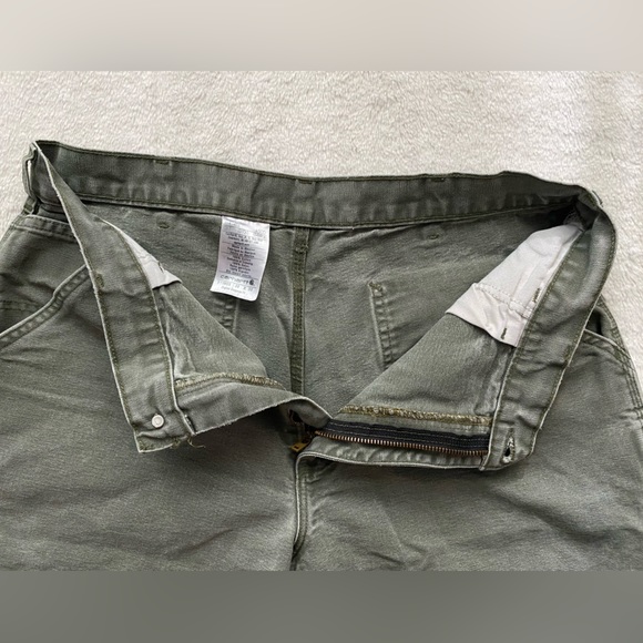 Faded Green Carhartt Carpenter Pants - Picture 3 of 4